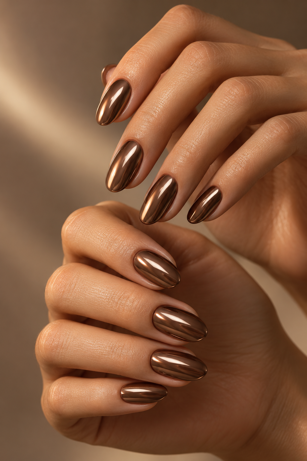 chrome nail ideas warm mocha chrome