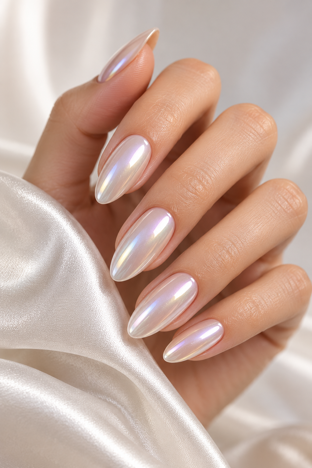 chrome nail ideas soft pearl chrome