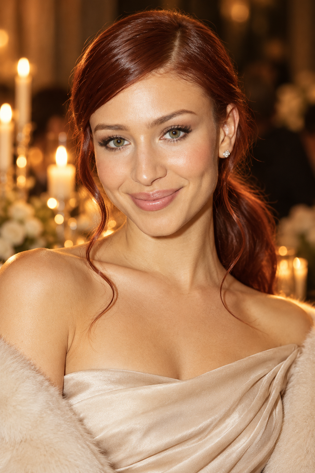 Glossy Low Ponytail winter wedding guest hairstyles