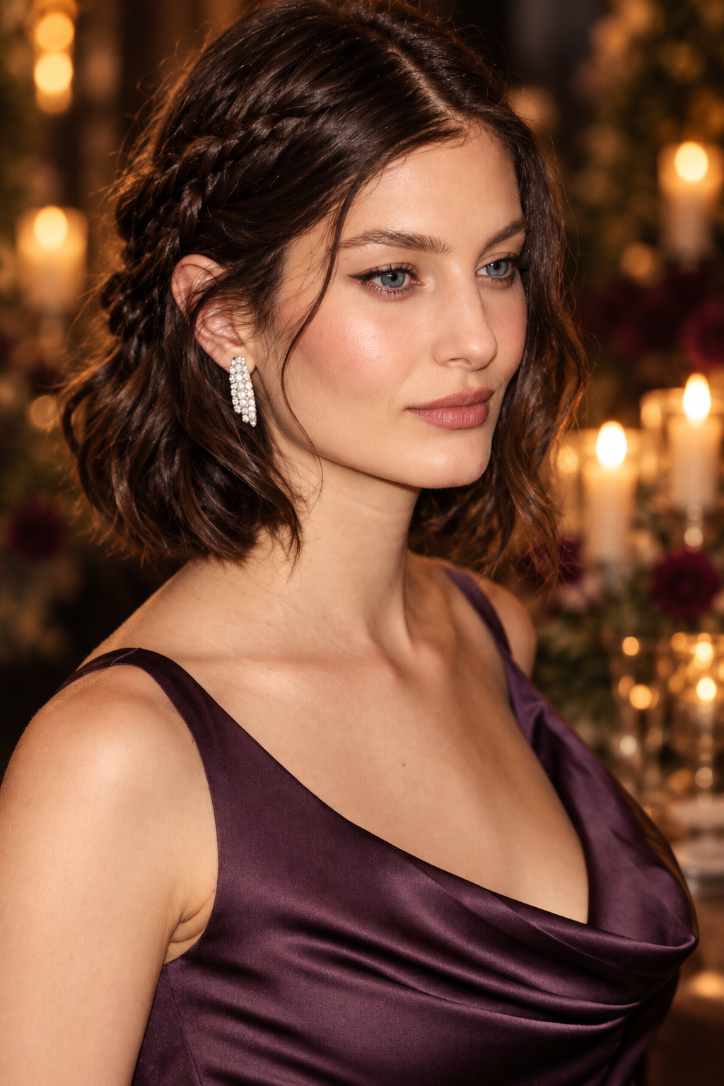 Casual Braided Waves winter wedding guest hairstyles