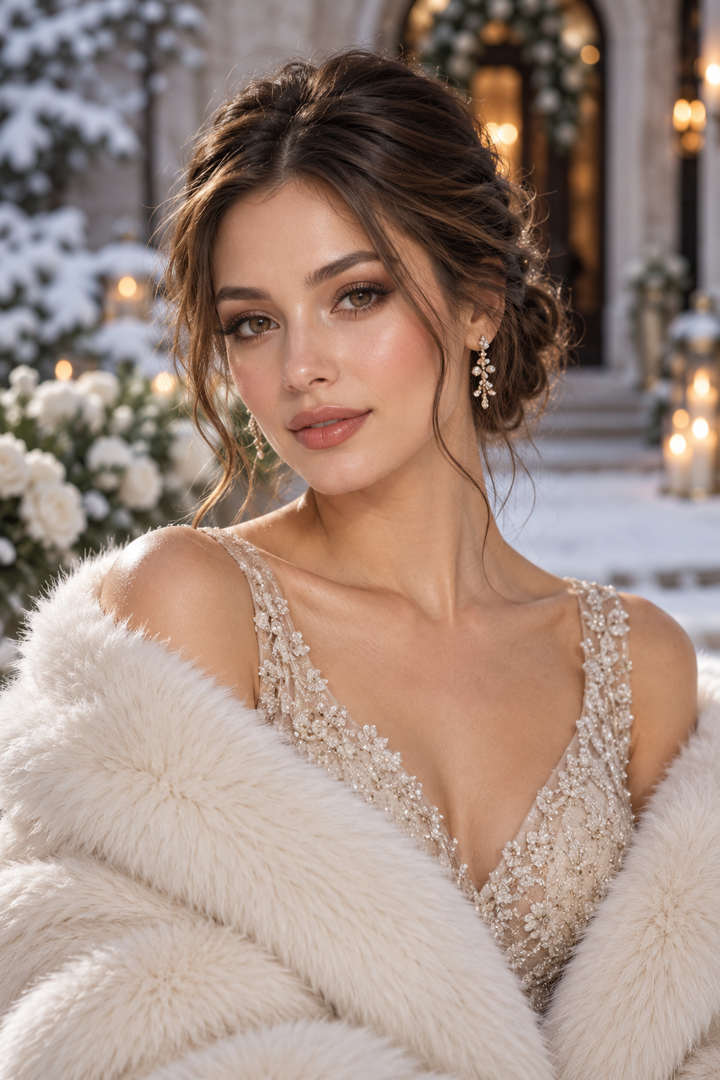 winter wedding guest hairstyles: textured low bun