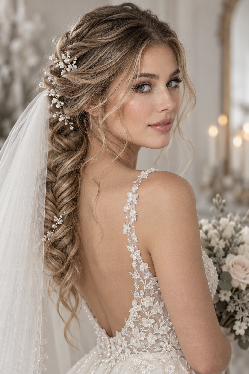 winter wedding guest hairstyles: fishtail braid