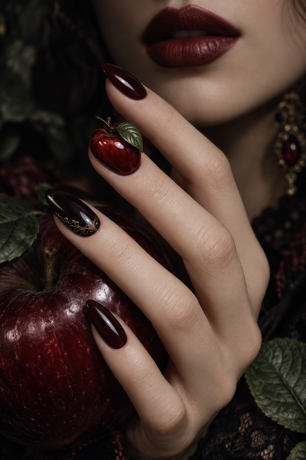 Poison Apple witchy Halloween nails