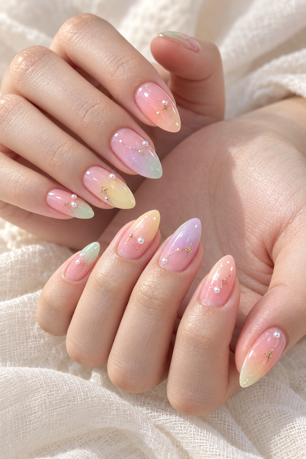 starry ombre nails