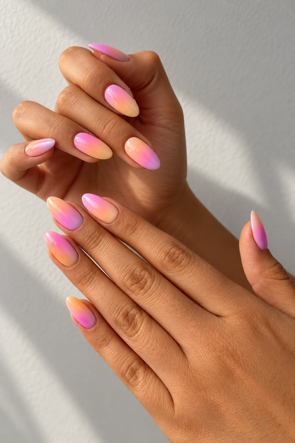 sunset ombre nails