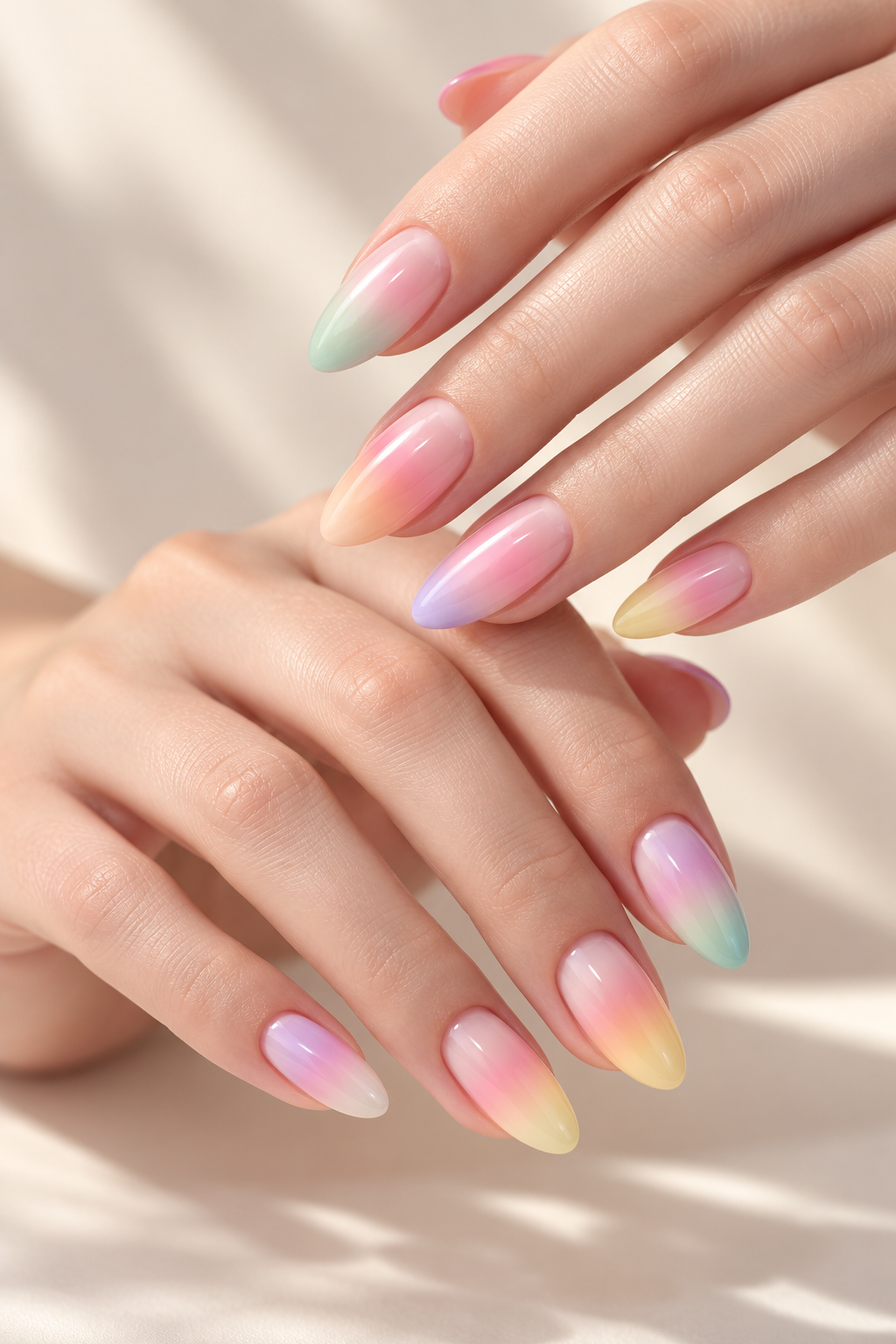 pink ombre glow nails