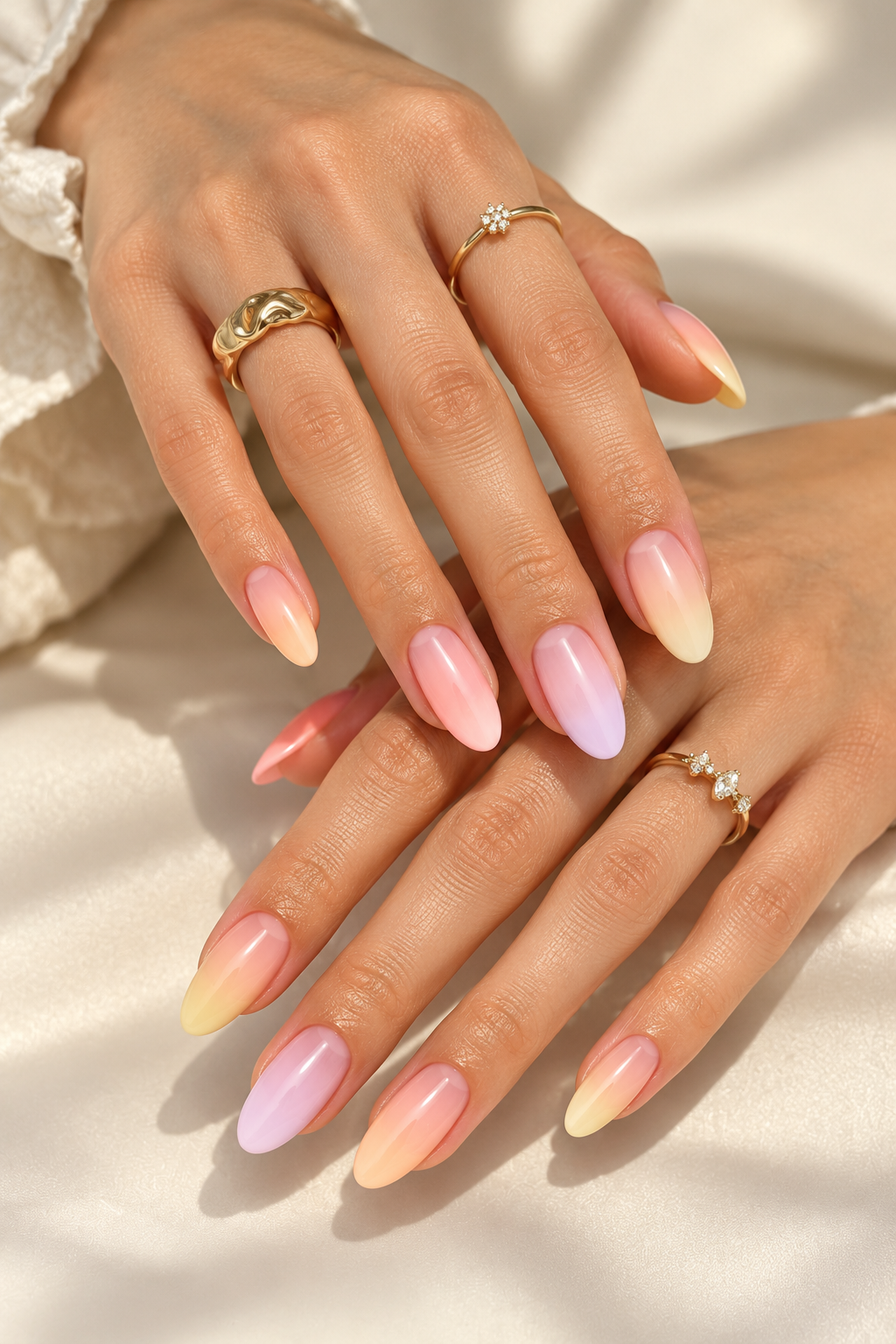 nude and white ombre nails