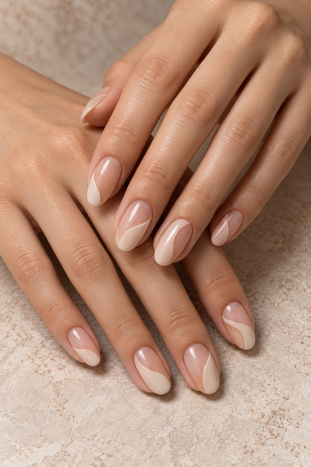 wave negative space nail designs