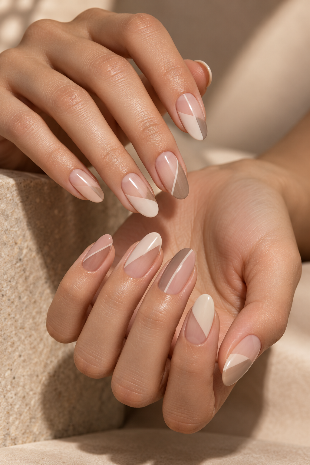 white ribbon negative space nail designs