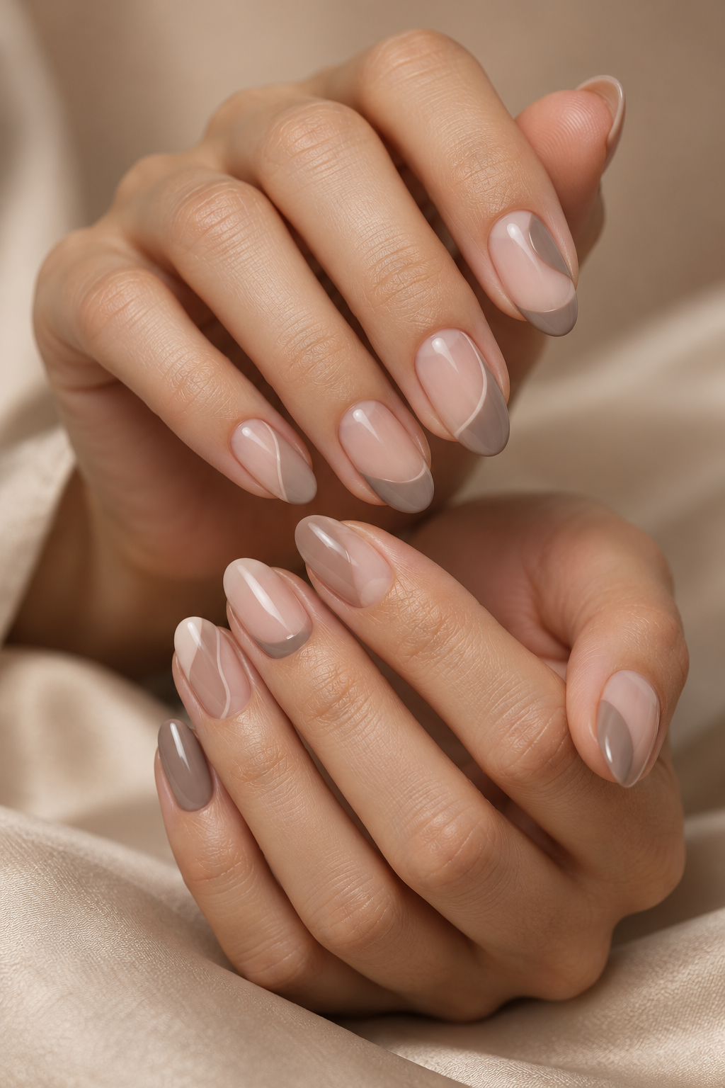 short nail micro French negative space nail designs