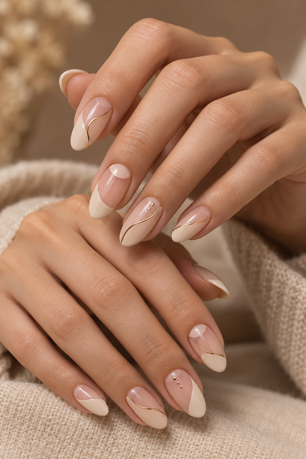 glossy clear negative space nail designs