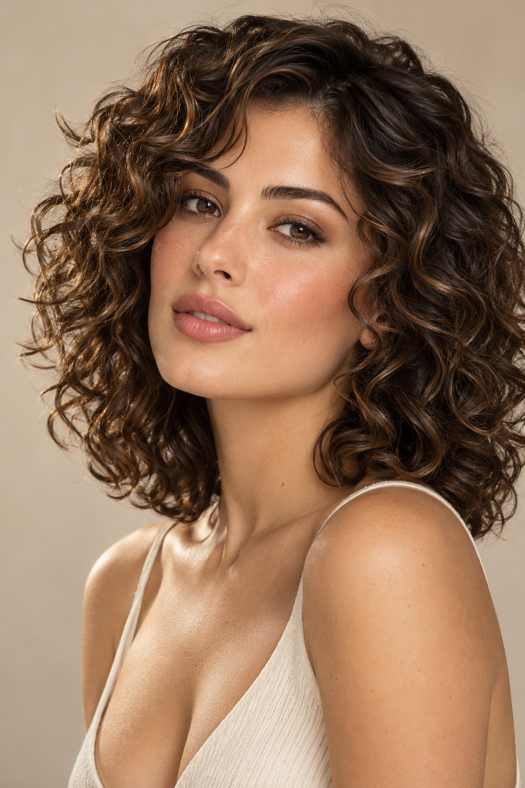 shoulder length curly hairstyles: curly shag shape