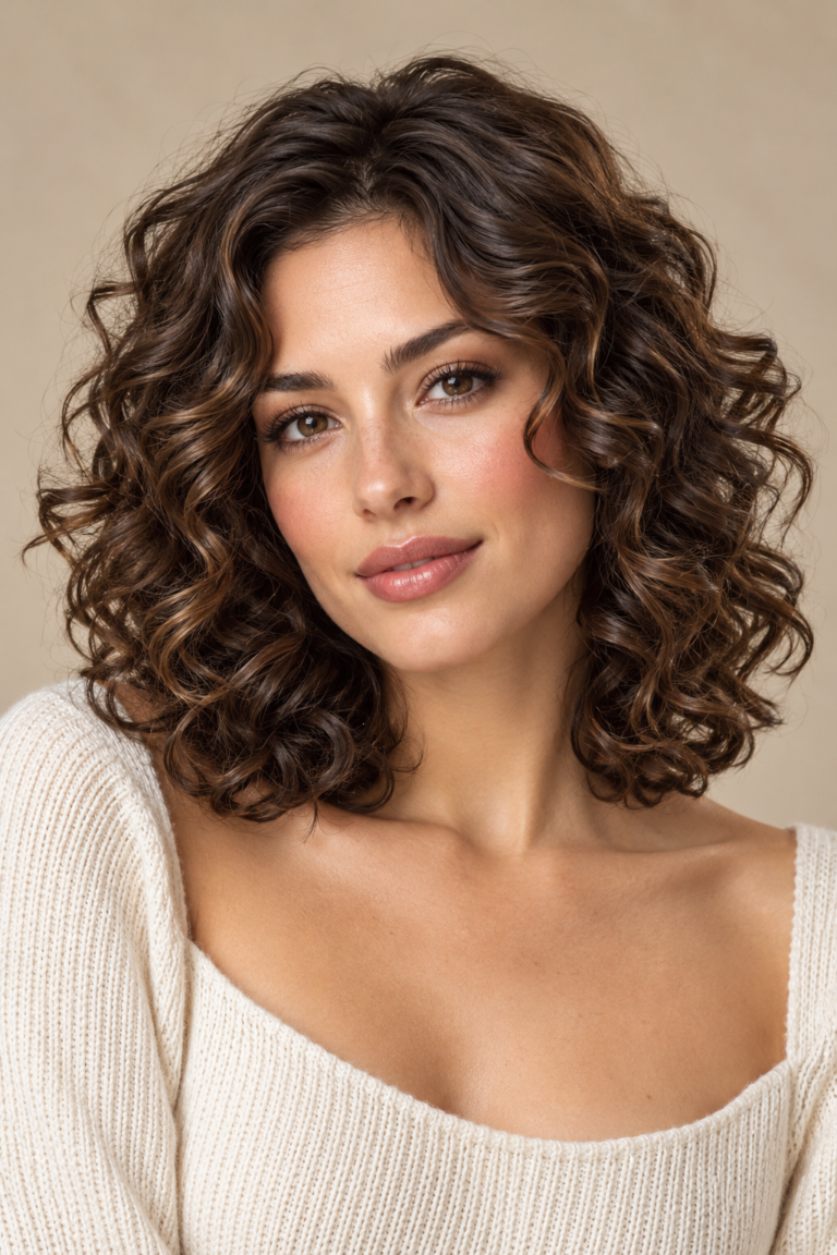 shoulder length curly hairstyles featured look