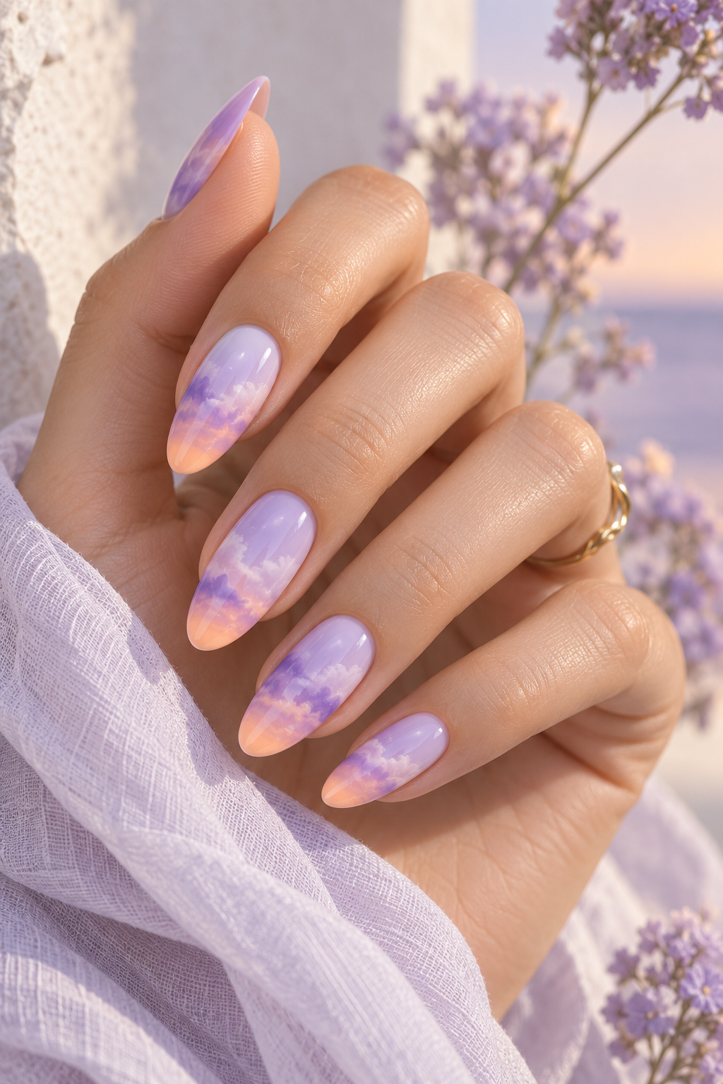 summer ombre nail ideas lavender cloud ombré idea