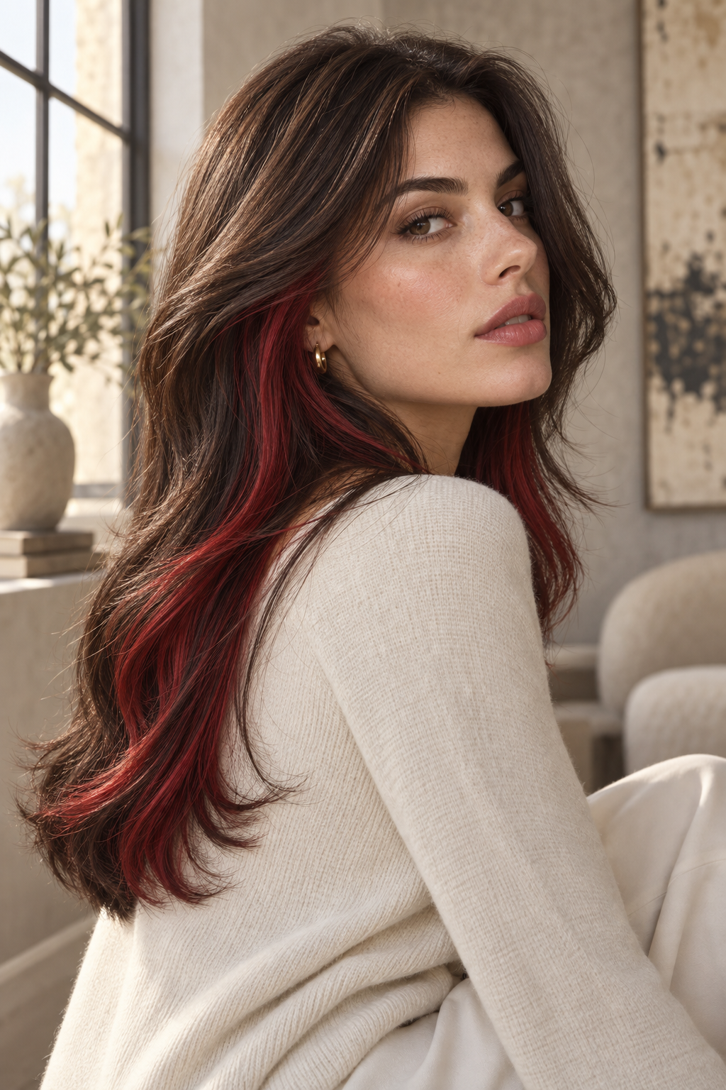 summer red hair color: fiery sunset ombre