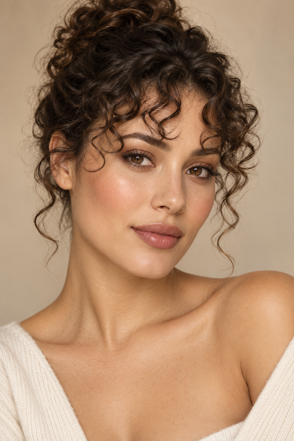hairstyles with bangs: biracial curl fringe