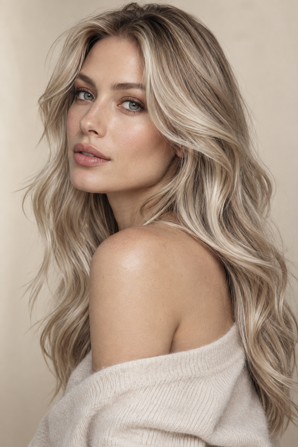 Cool Beige Blonde with Soft Lowlights