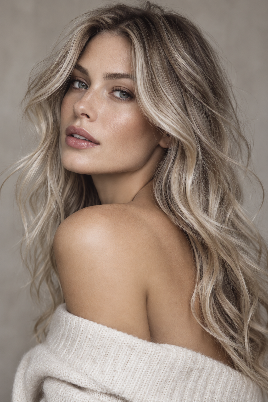 Soft Ash Blonde Melt with Lived In Depth