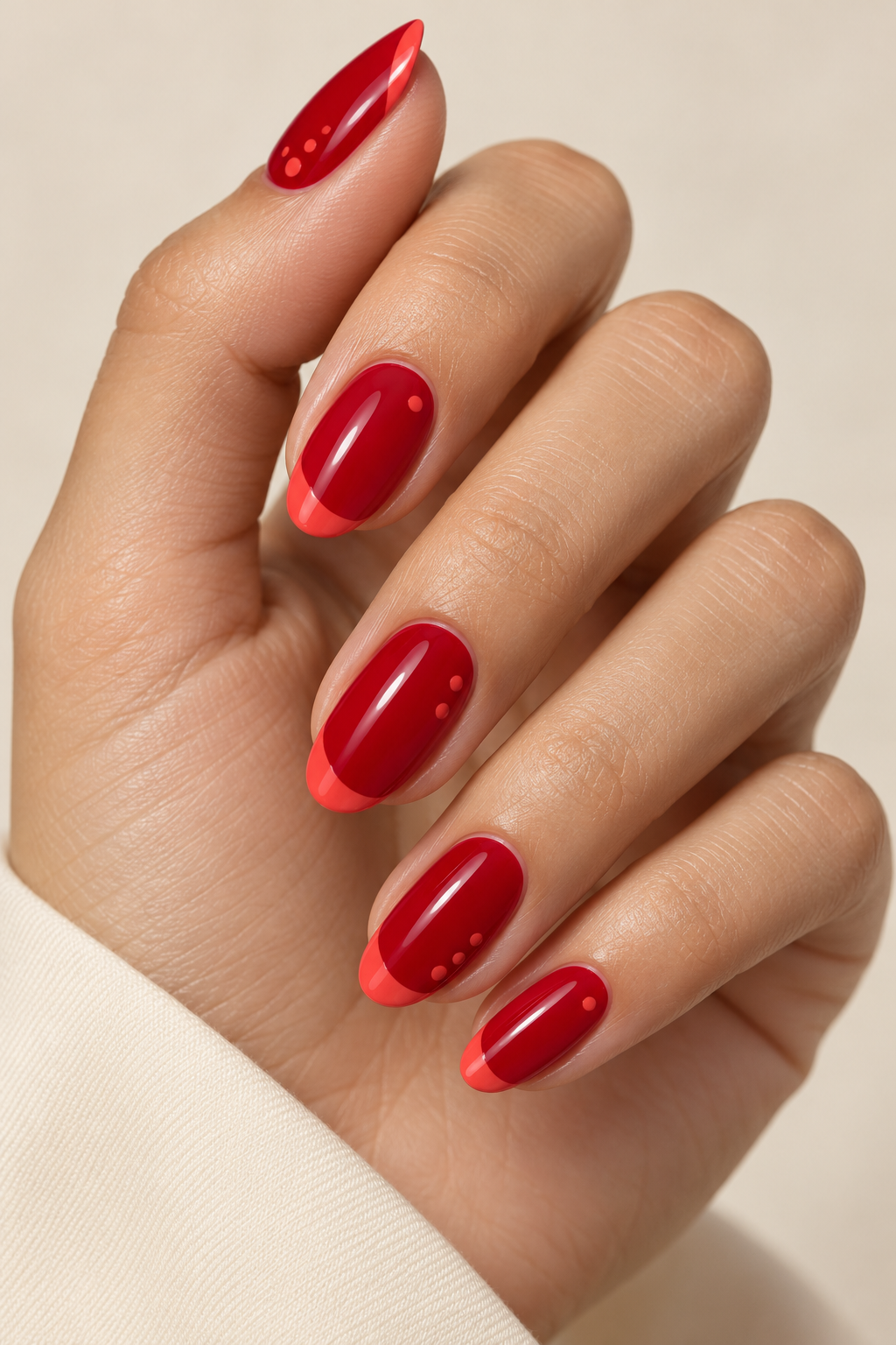 Red summer nails idea 3