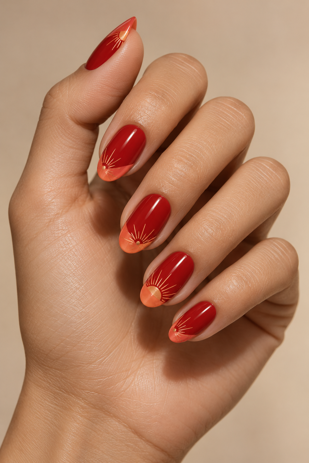 Red summer nails idea 13