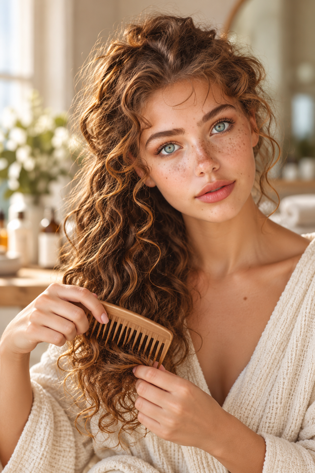 space buns hairstyle ideas: detangle from the ends