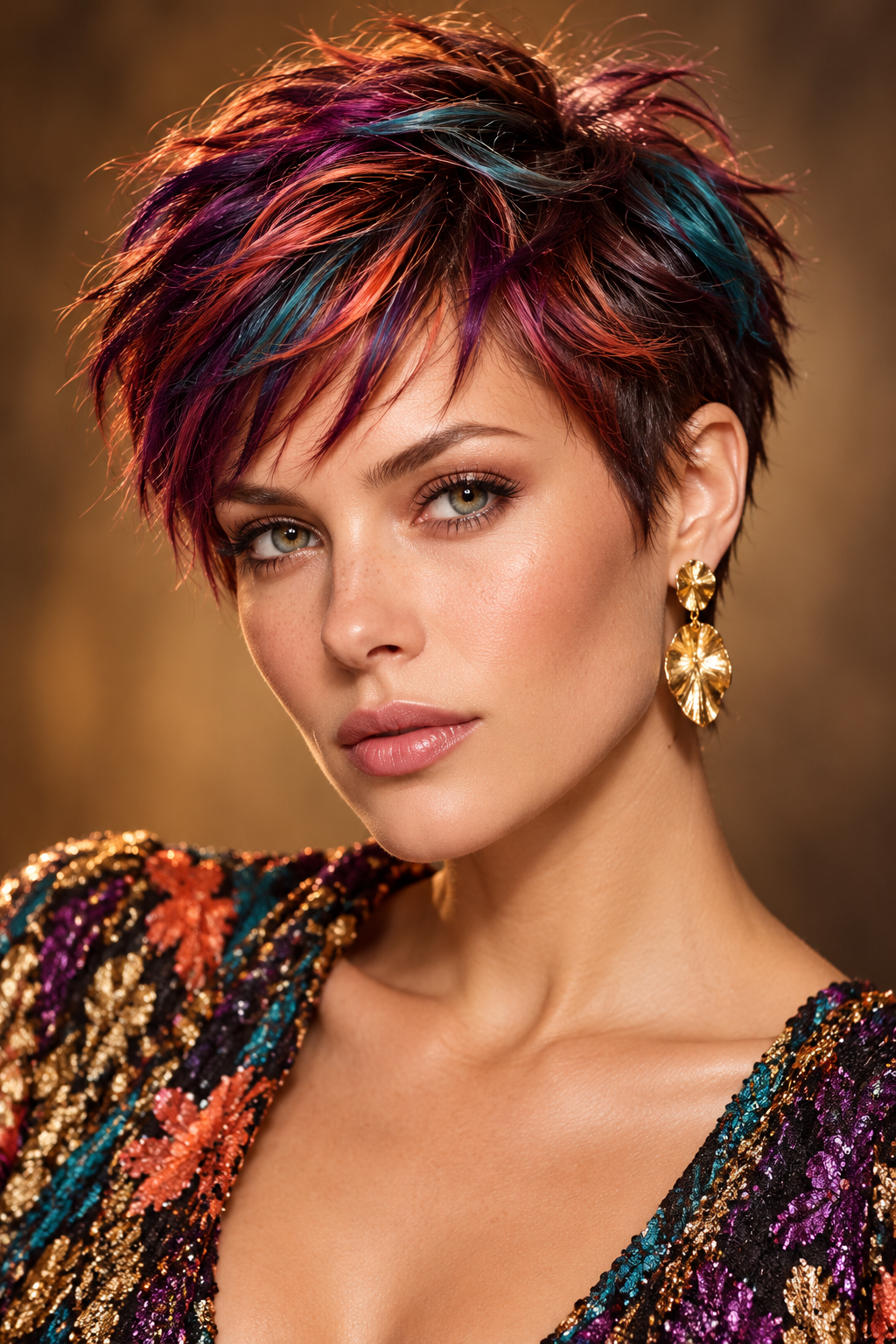 90s pixie cuts: punky pixie with bright colors