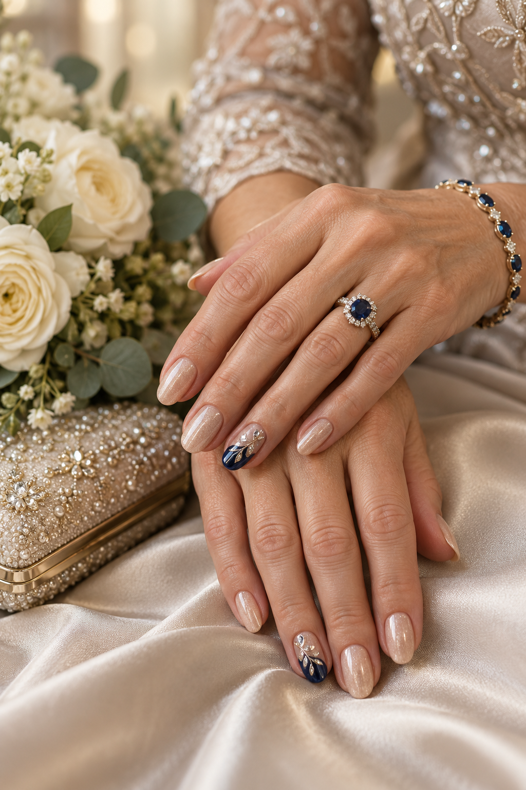 Mother of the groom nail idea 21
