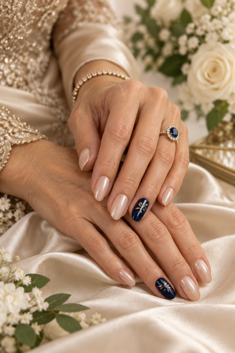 Elegant mother of the groom wedding manicure
