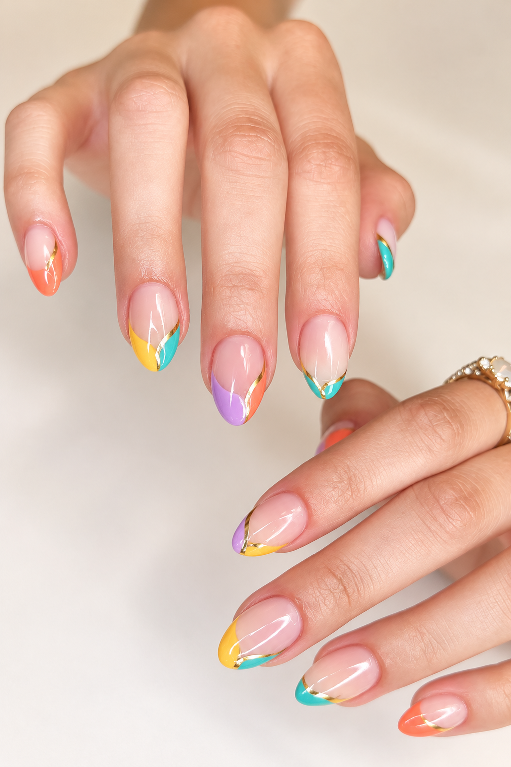 Celestial Lavender summer almond nail idea
