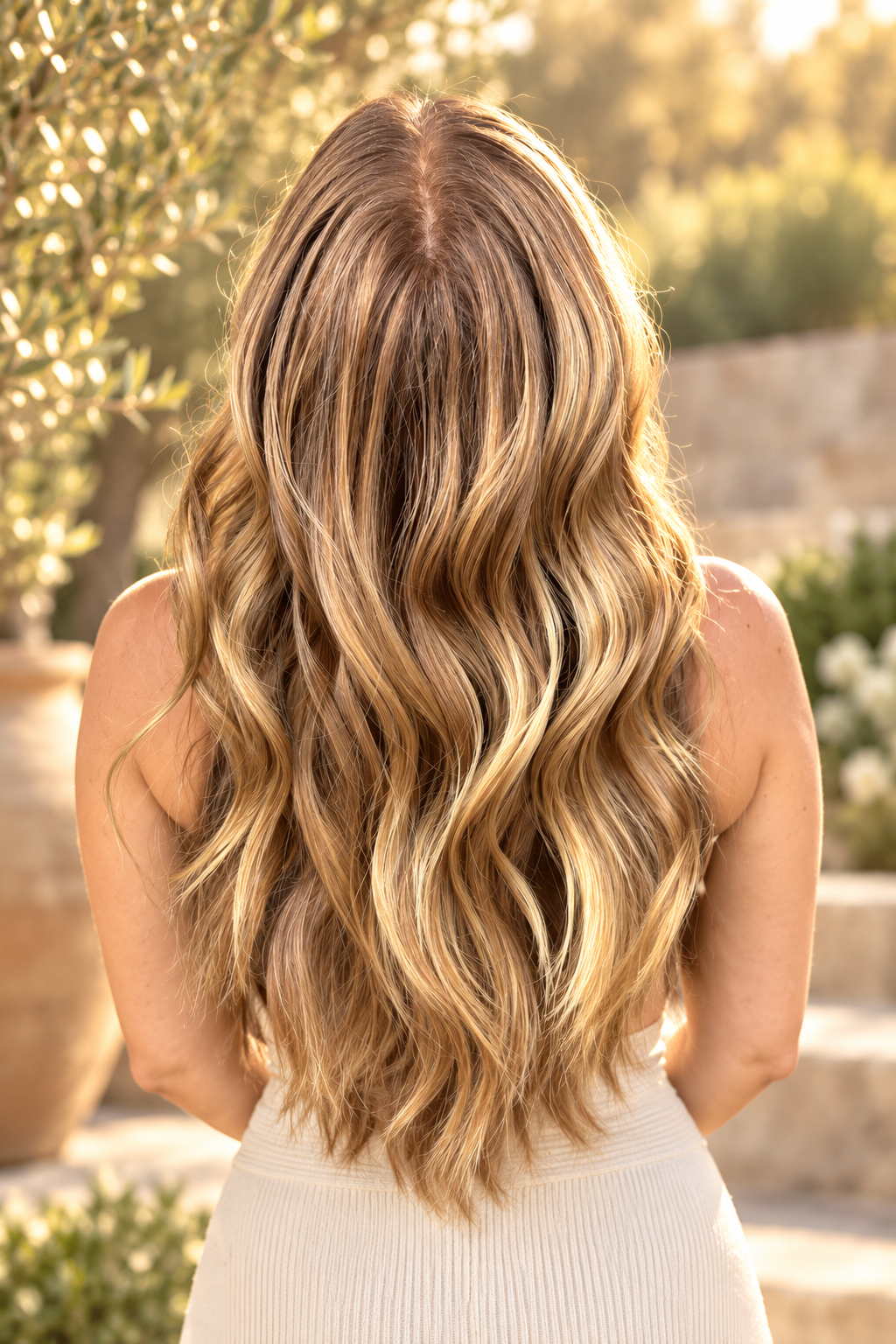 Sandy Brunette Waves brunette summer hair color idea