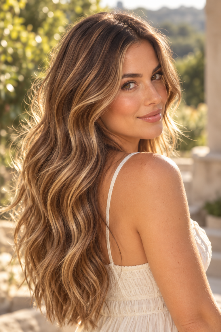 Brunette summer hair color idea