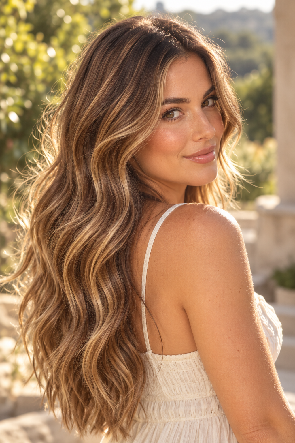 Brunette summer hair color idea