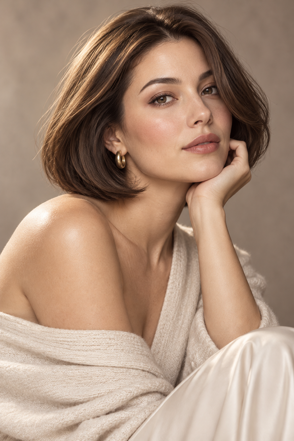 ear length short bob hairstyles: rounded bob