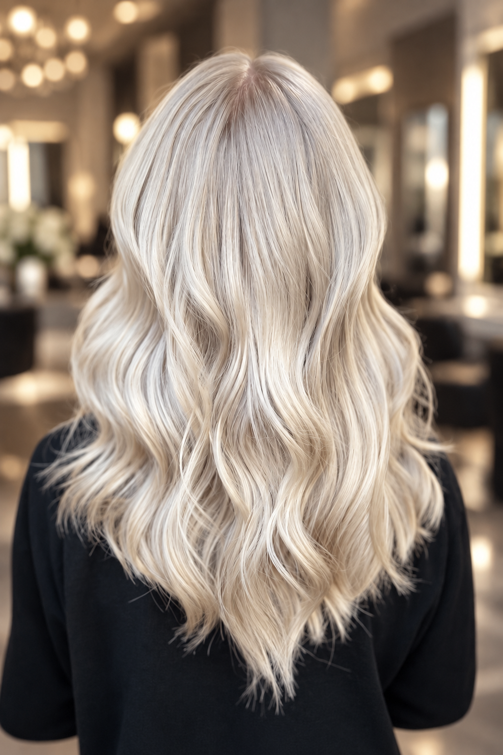 platinum blonde hairstyle ideas: platinum blonde butterfly cut