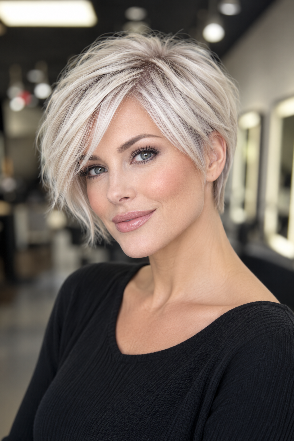 platinum blonde hairstyle ideas: platinum blonde pixie