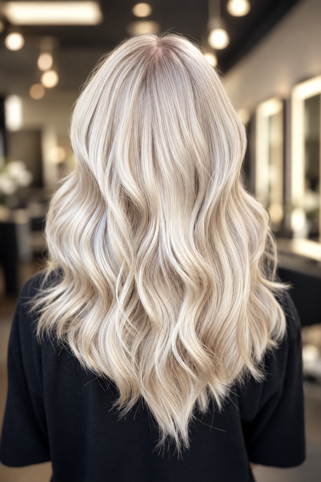 platinum blonde hairstyle ideas: long blonde shag