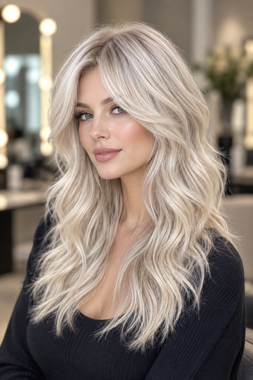 platinum blonde hairstyle ideas: platinum blonde wolf cut
