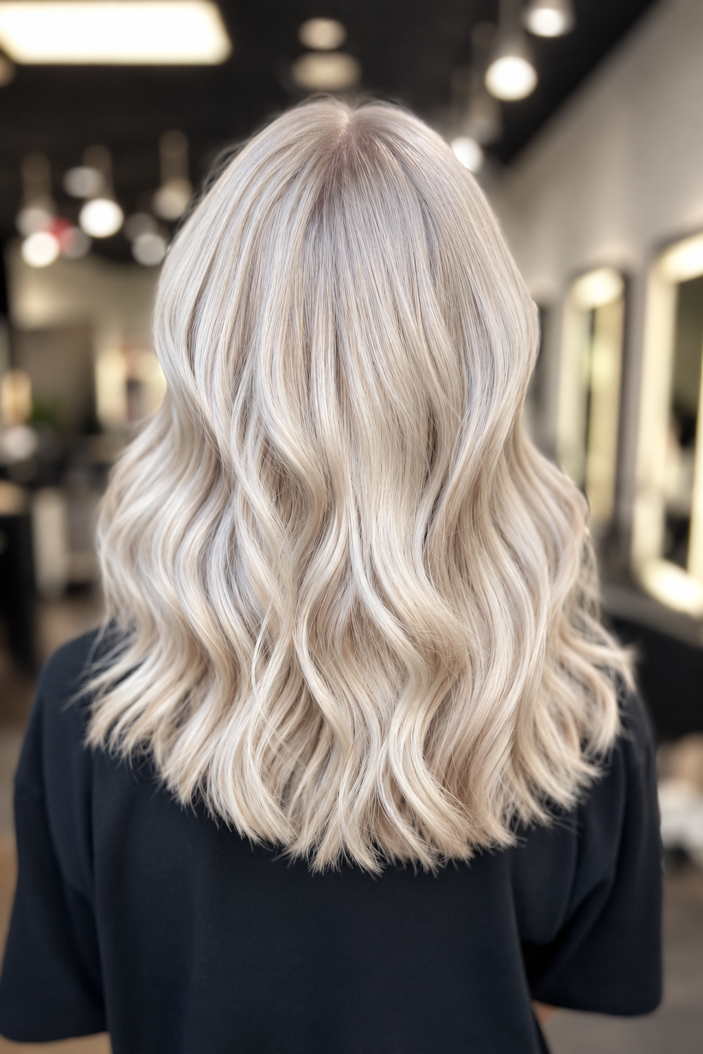 platinum blonde hairstyle ideas: textured blonde collarbone cut