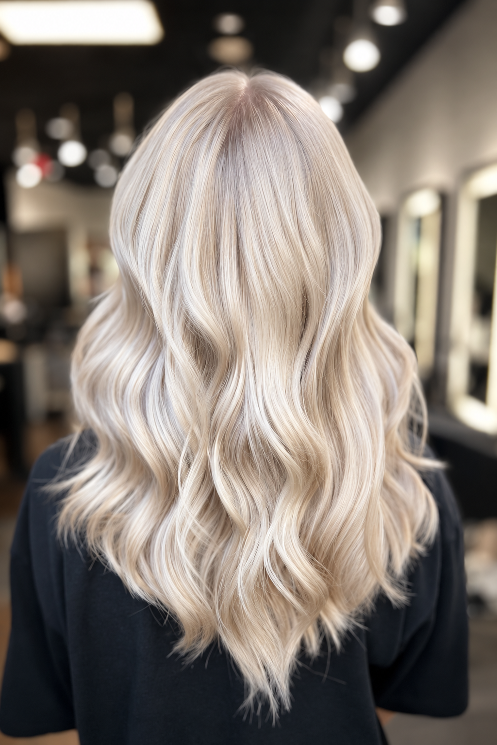 platinum blonde hairstyle ideas: platinum blonde u-cut layers