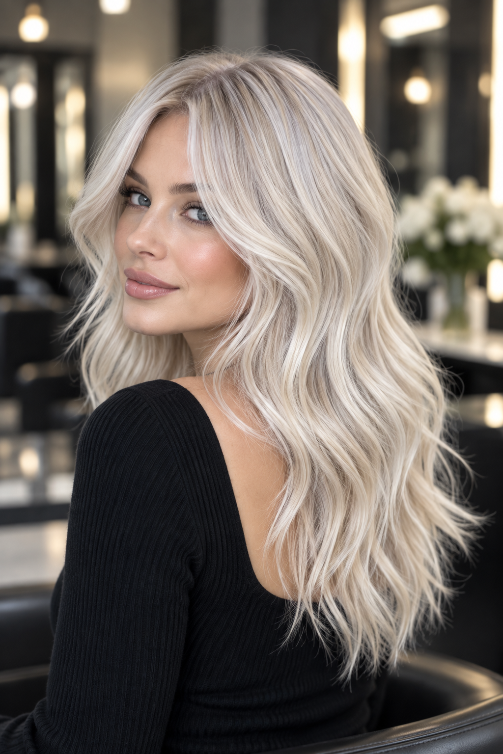 platinum blonde hairstyle ideas: platinum blonde soft shag