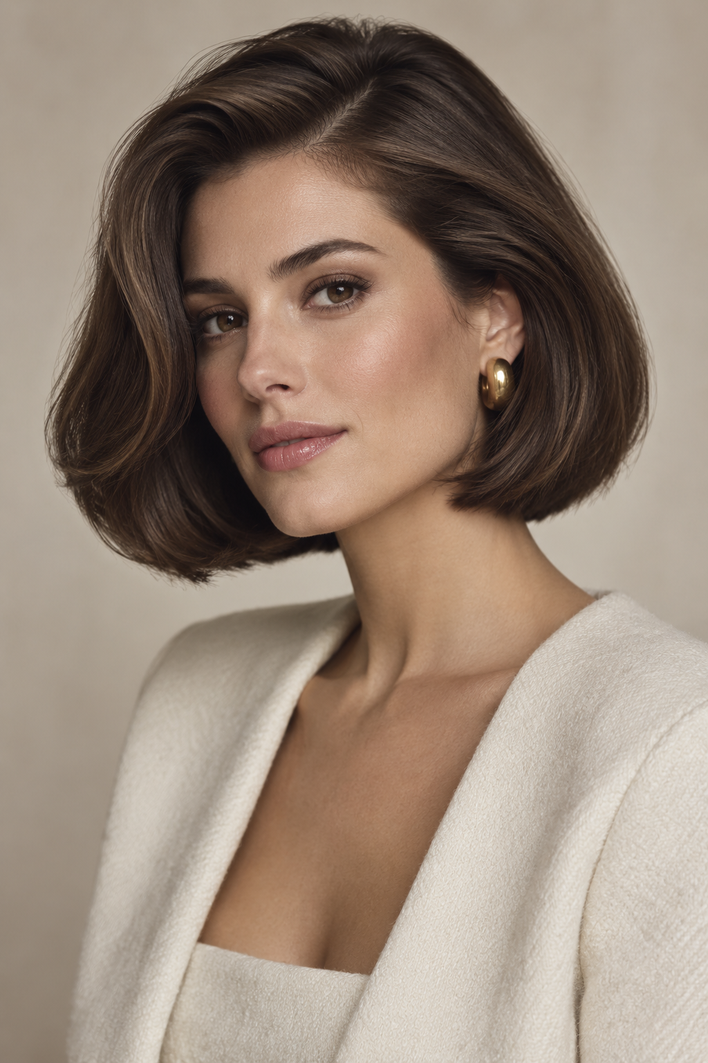 old money bob hairstyles: gorgeous brunette old money bob