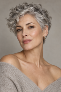 35 pixie styles for wavy or curly gray hair