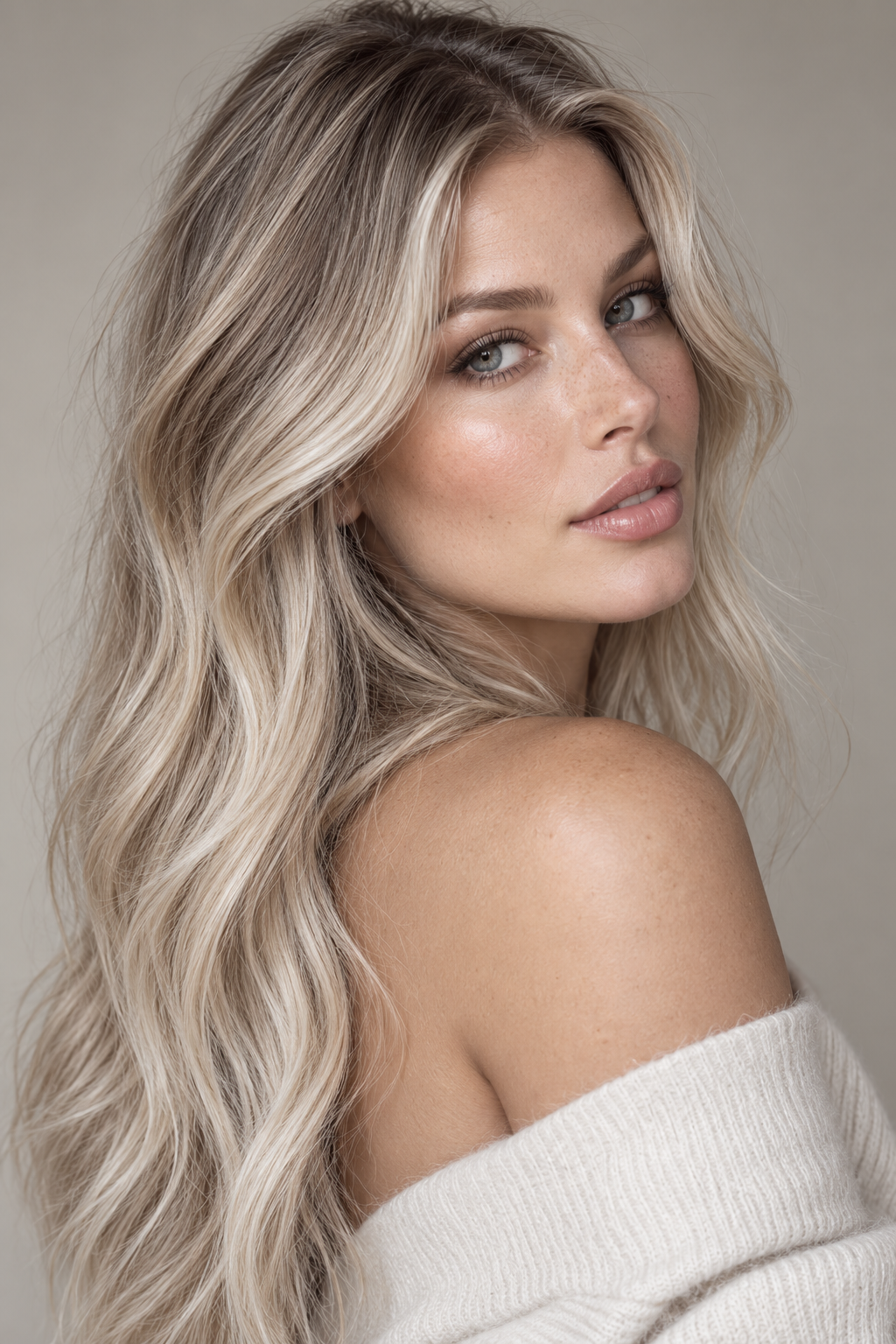 cool ash blonde melt hair colors for long hair
