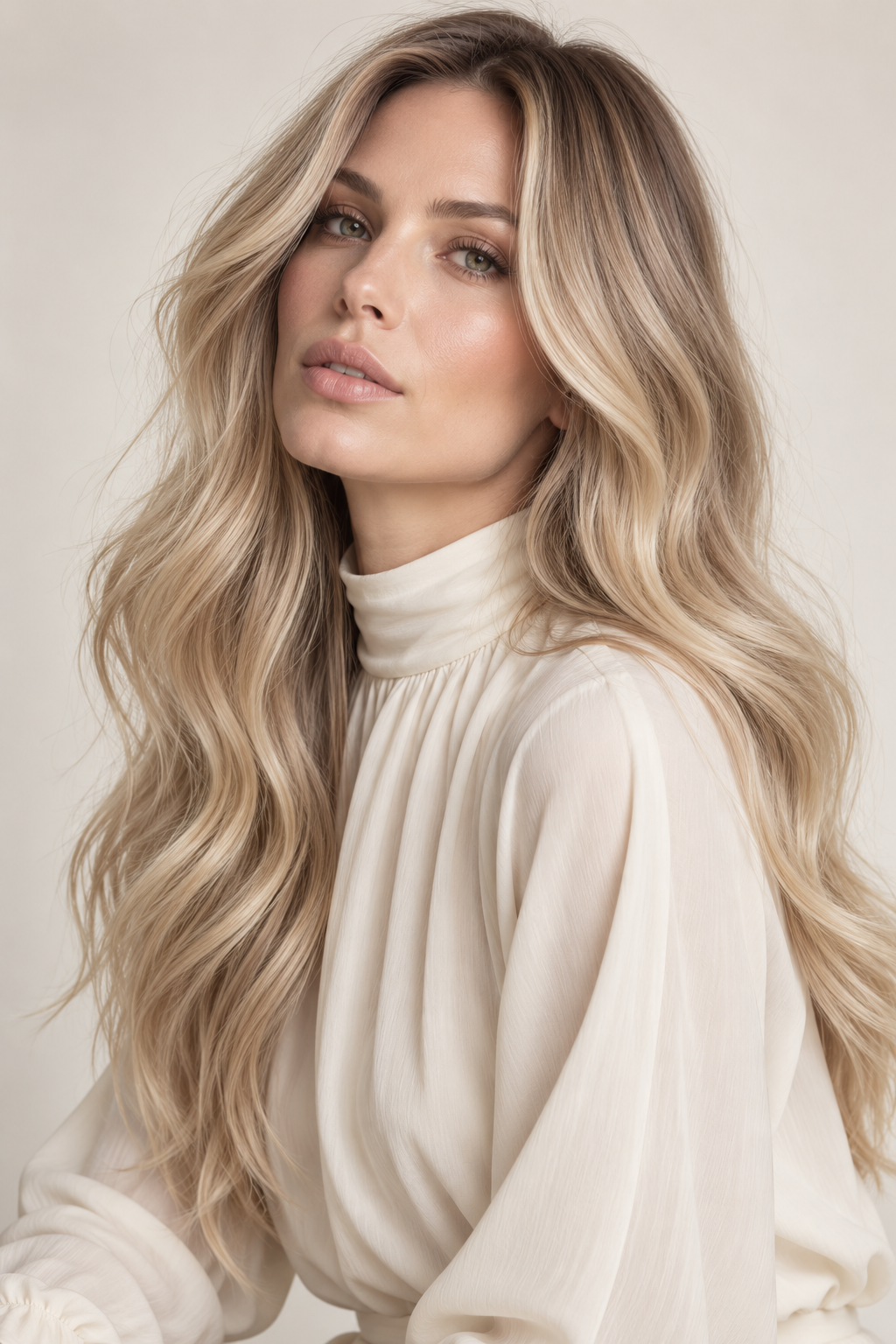 hair colors for long hair in a polished dimensional look