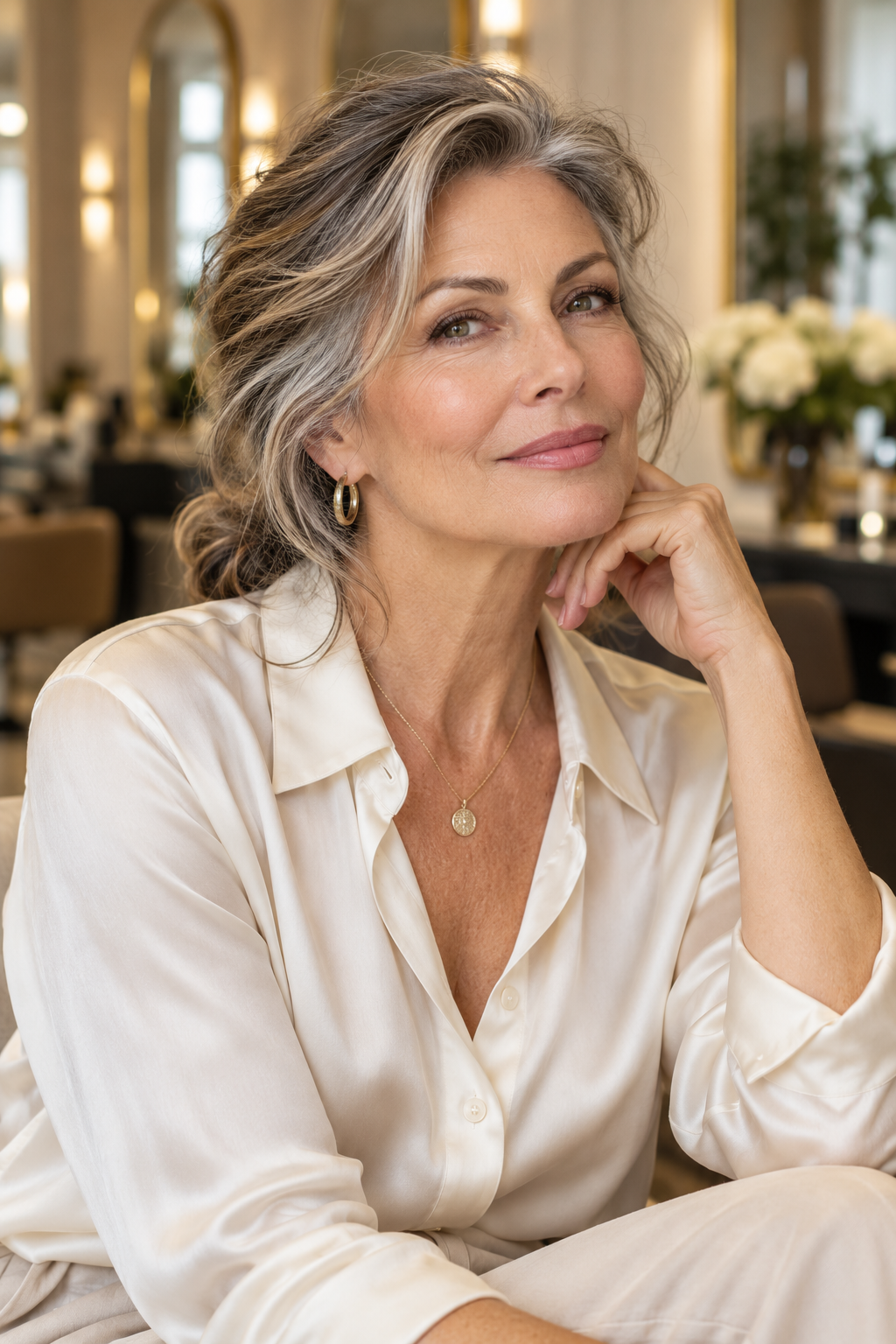 natural gray curls for women over 60