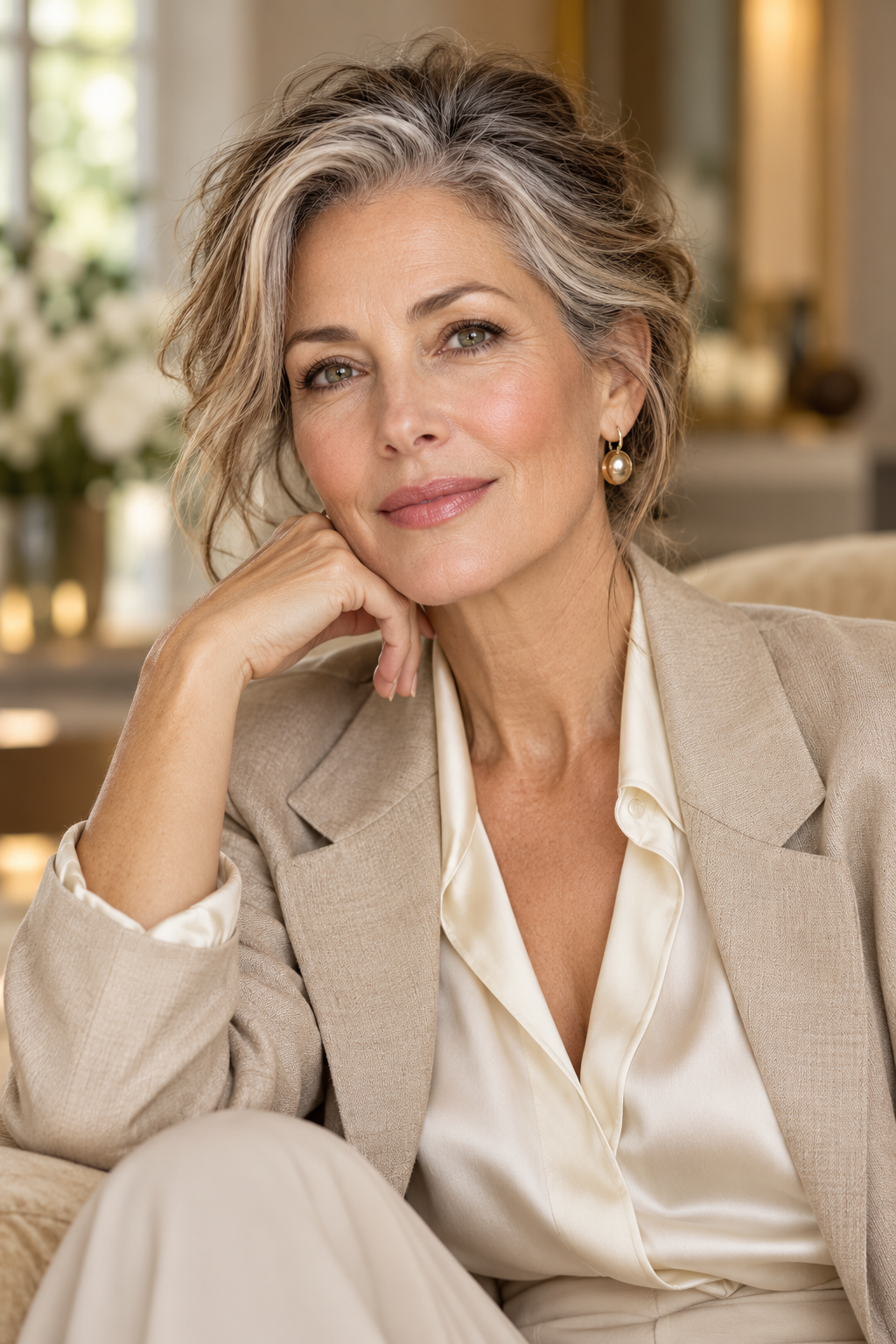 short silver crop for women over 60