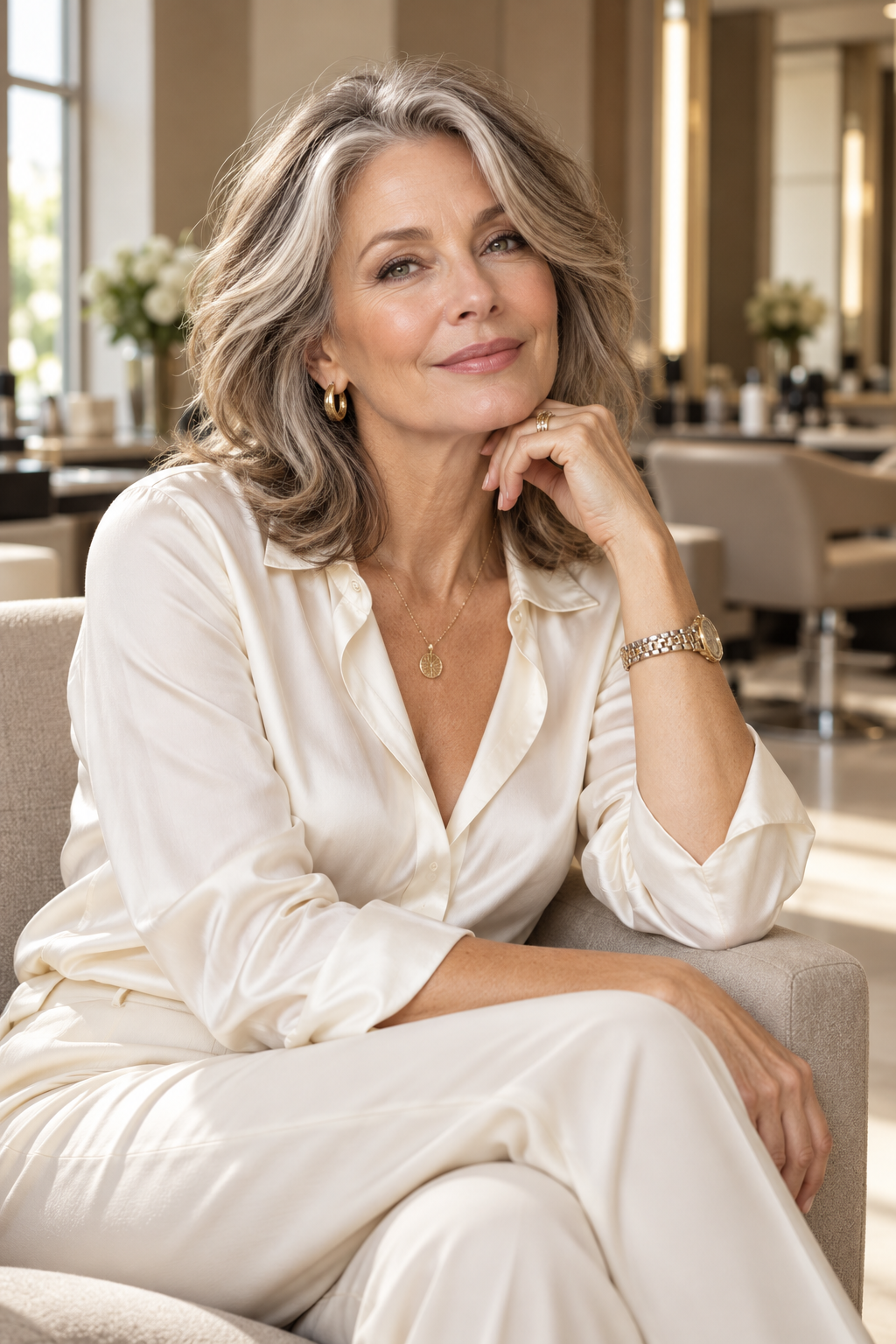 soft blonde curls for women over 60
