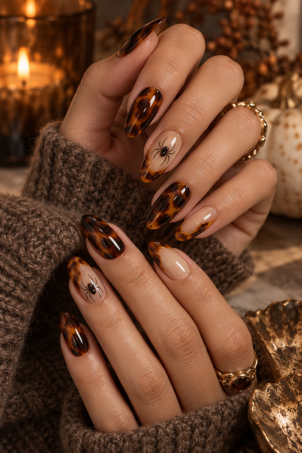 witchy Halloween nails purple ombre
