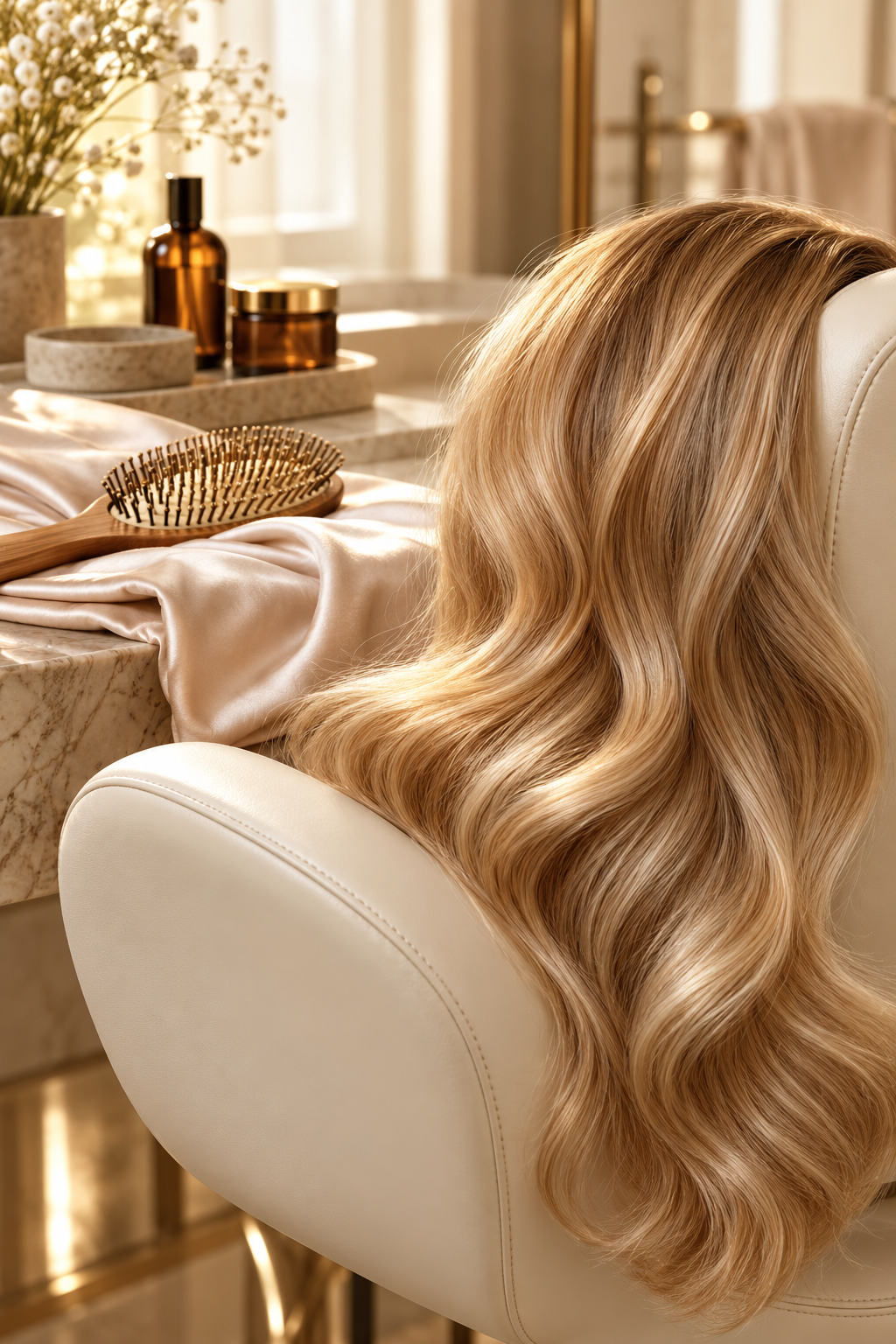 Wash less often for balayage hair care