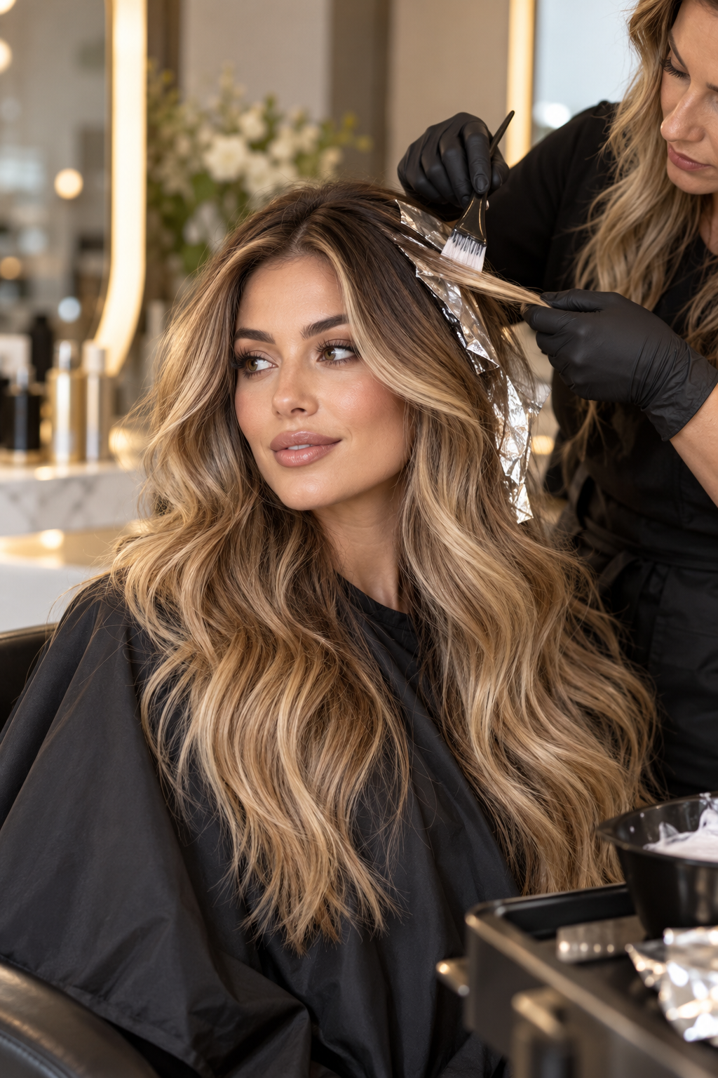 Book professional touch-ups for balayage hair care